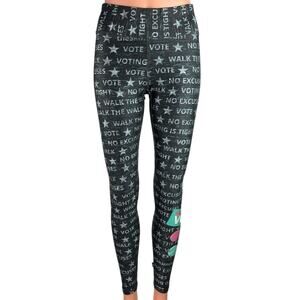 Terez Presidential Election Vote Multicolor Mid Rise Pull On Legging Pants Sz S